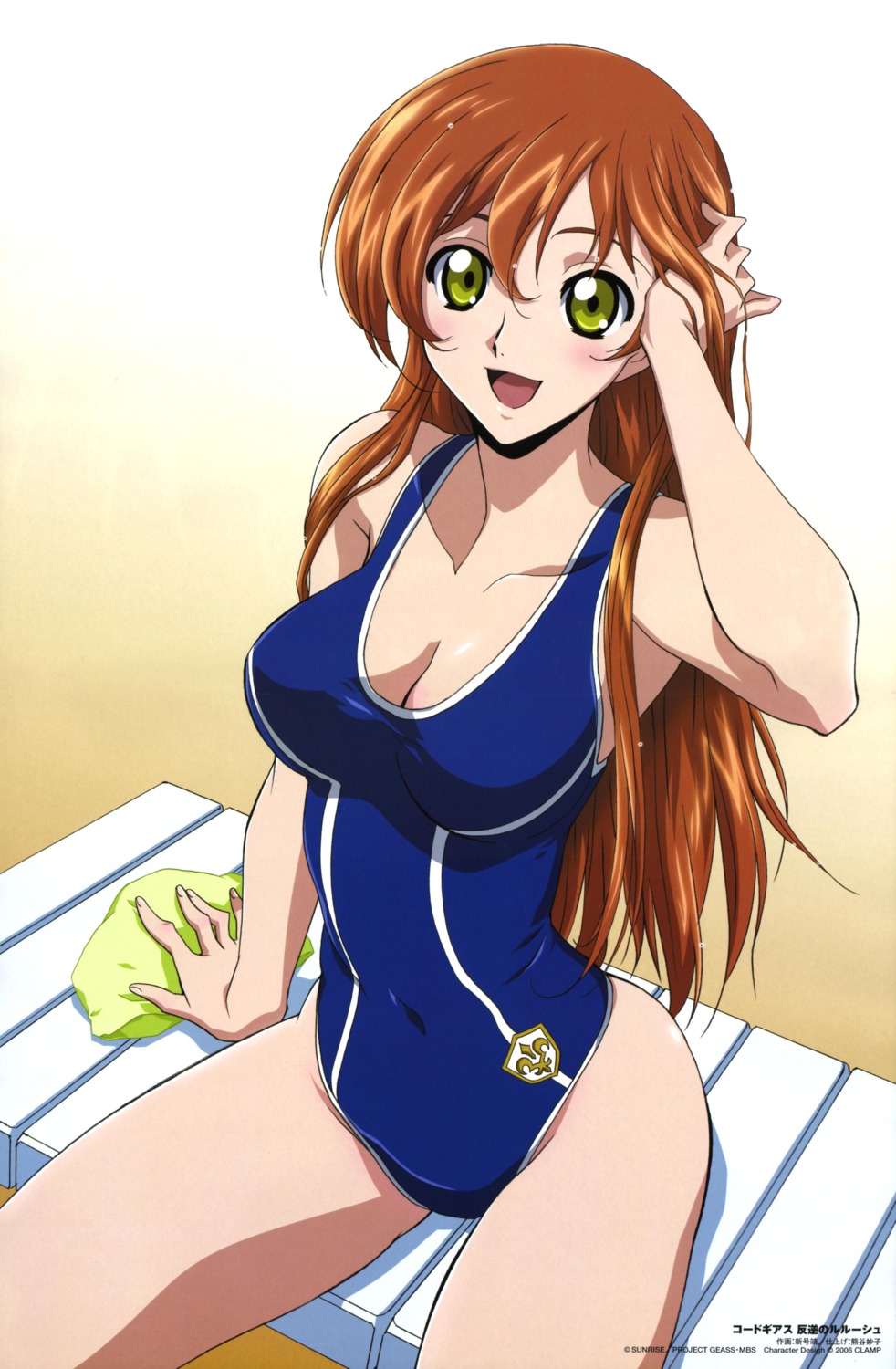 cleavage, code_geass, shingou_yasushi, shirley_fenette, swimsuits