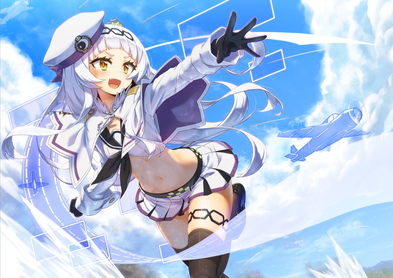 azur_lane, garter, hololive, mizunashi_(second_run), murasaki_shion, thighhighs, uniform