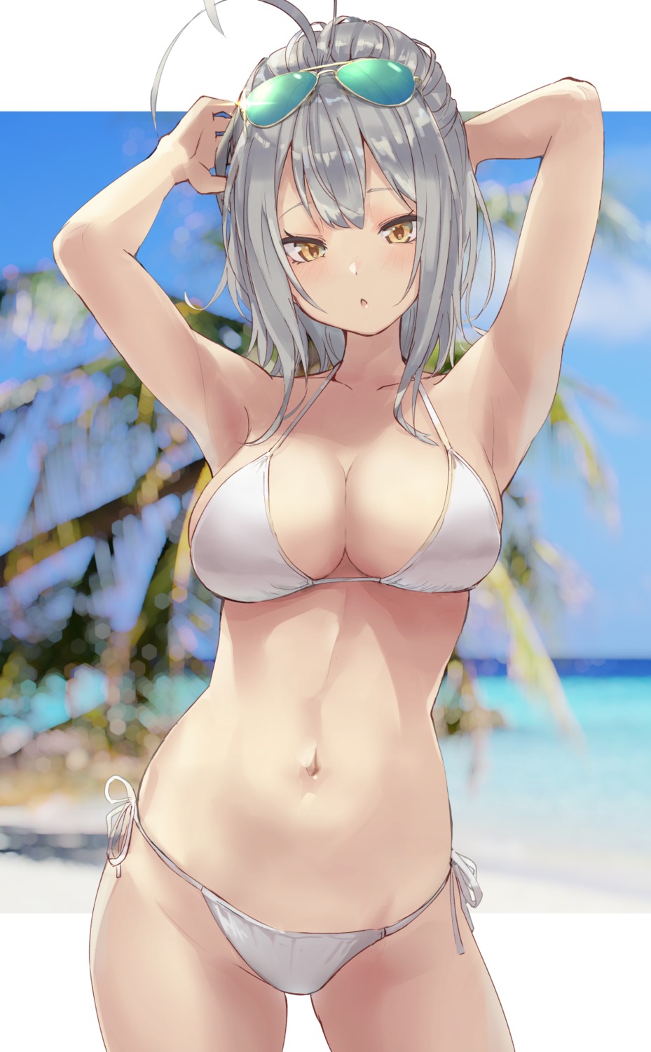 bikini, cleavage, isegawa_yasutaka, megane, swimsuits