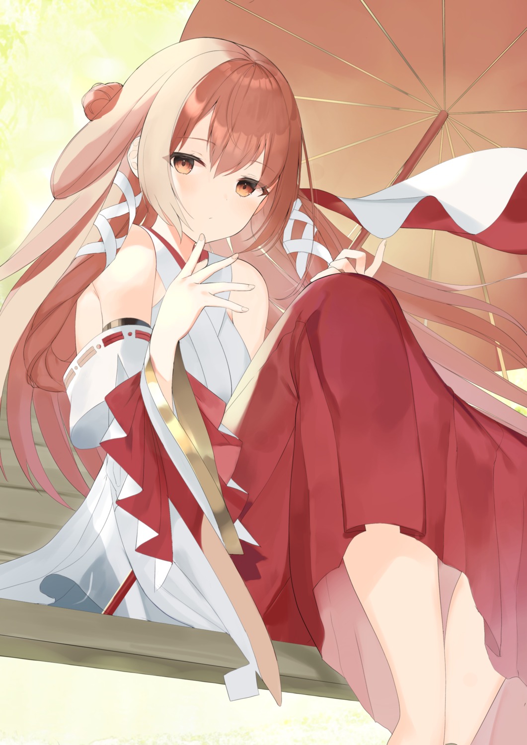 code:_dragon_blood, miko, umbrella, zukan_(db_tyoutyo)