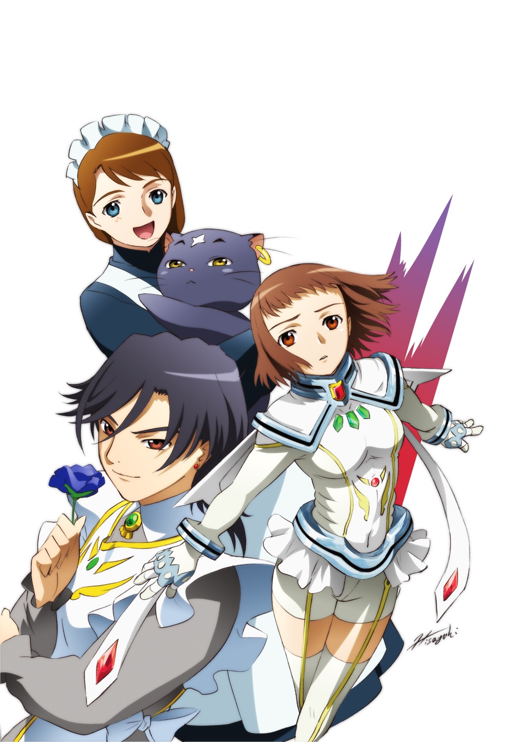 akane_soir, bodysuit, chie_hallard, hisayuki_hirokazu, mai_otome, maid, mikoto, neko, senou_aoi, stockings, thighhighs
