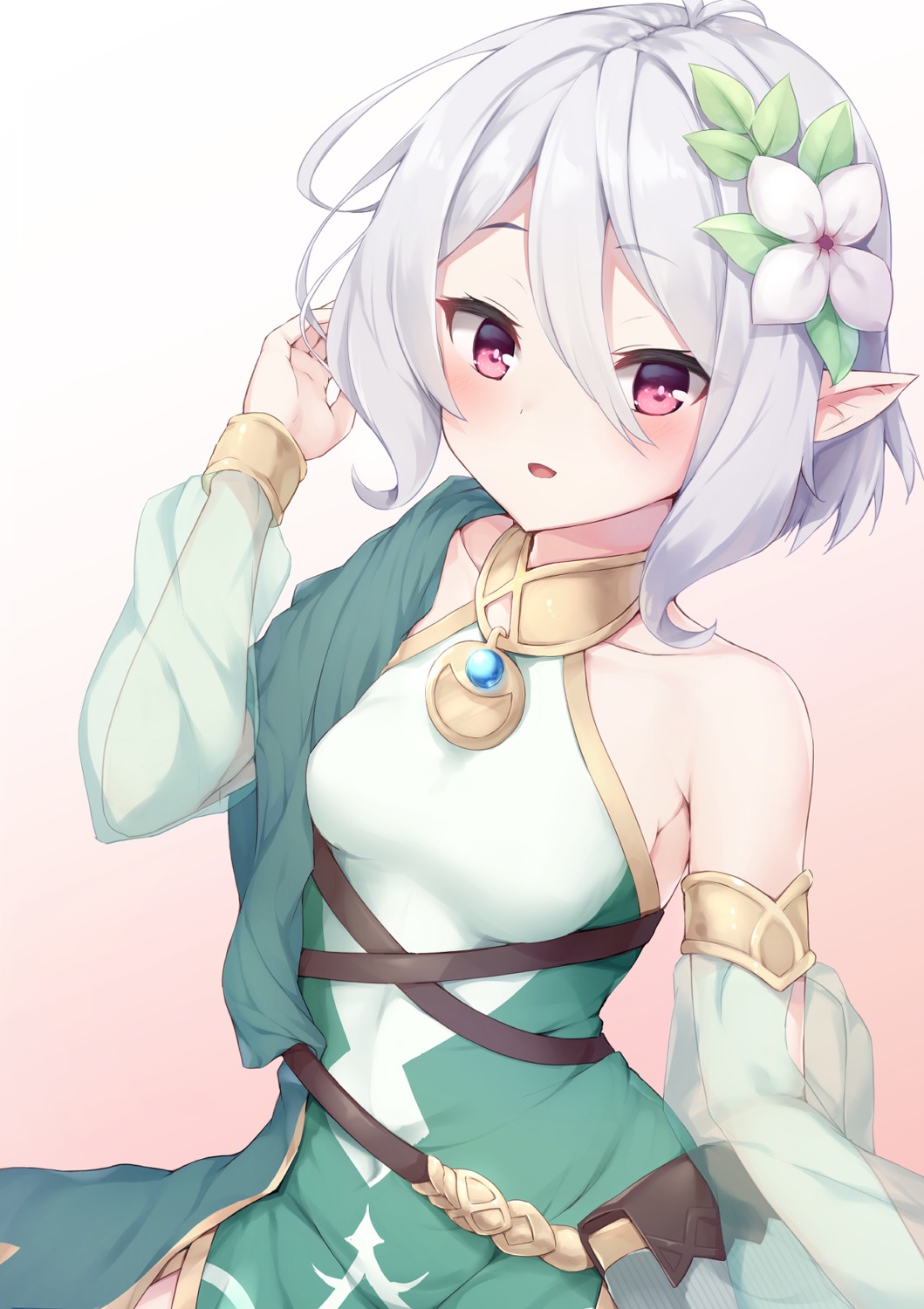 dress, kokkoro, pointy_ears, princess_connect!, princess_connect!_re:dive, yuki_kawachi