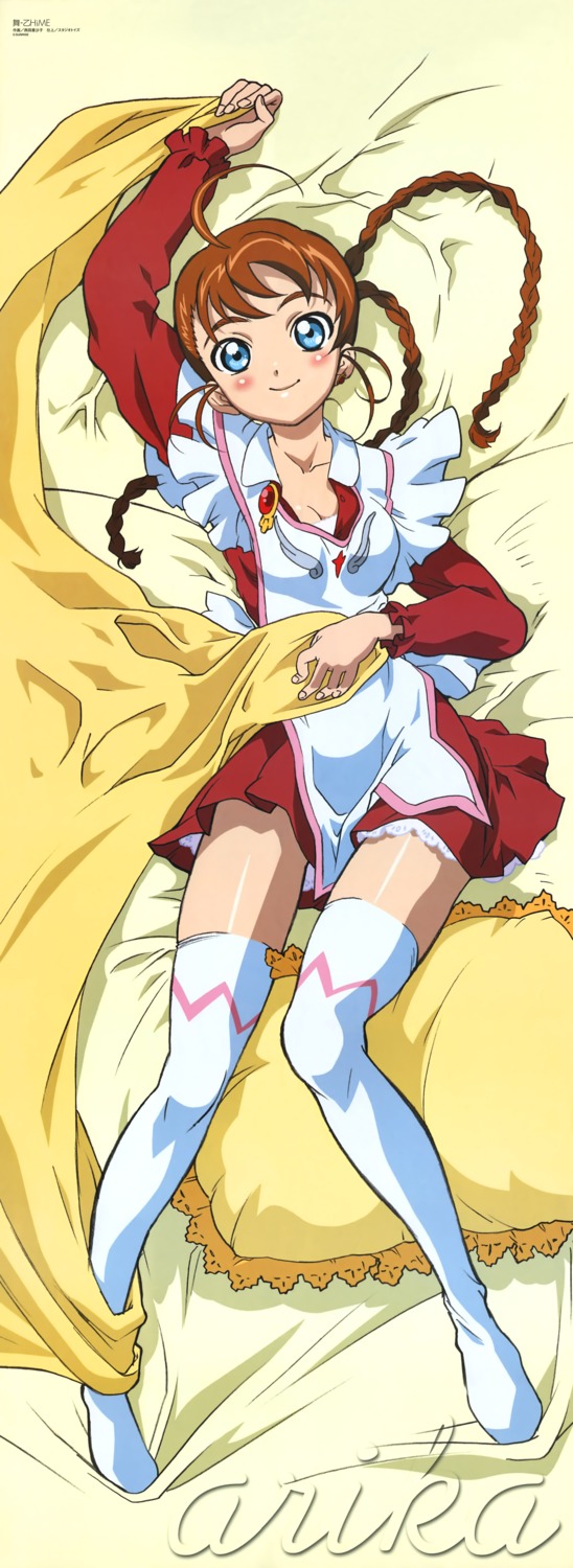 cleavage, dakimakura, mai_otome, nishida_asako, sheets, thighhighs, yumemiya_arika