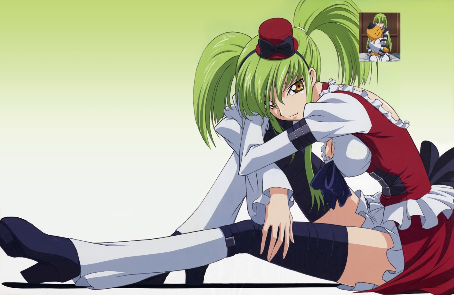 c.c., cleavage, code_geass, lolita_fashion, sakamoto_shuuji, thighhighs