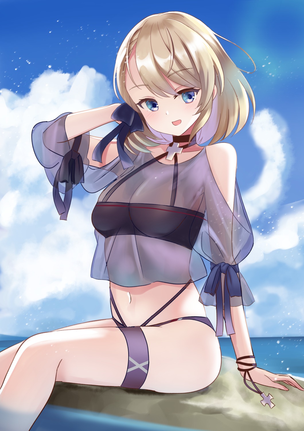 azur_lane, bikini, garter, john_manjirou_(love-love-happy21), see_through, swimsuits, wet, z23_(azur_lane)