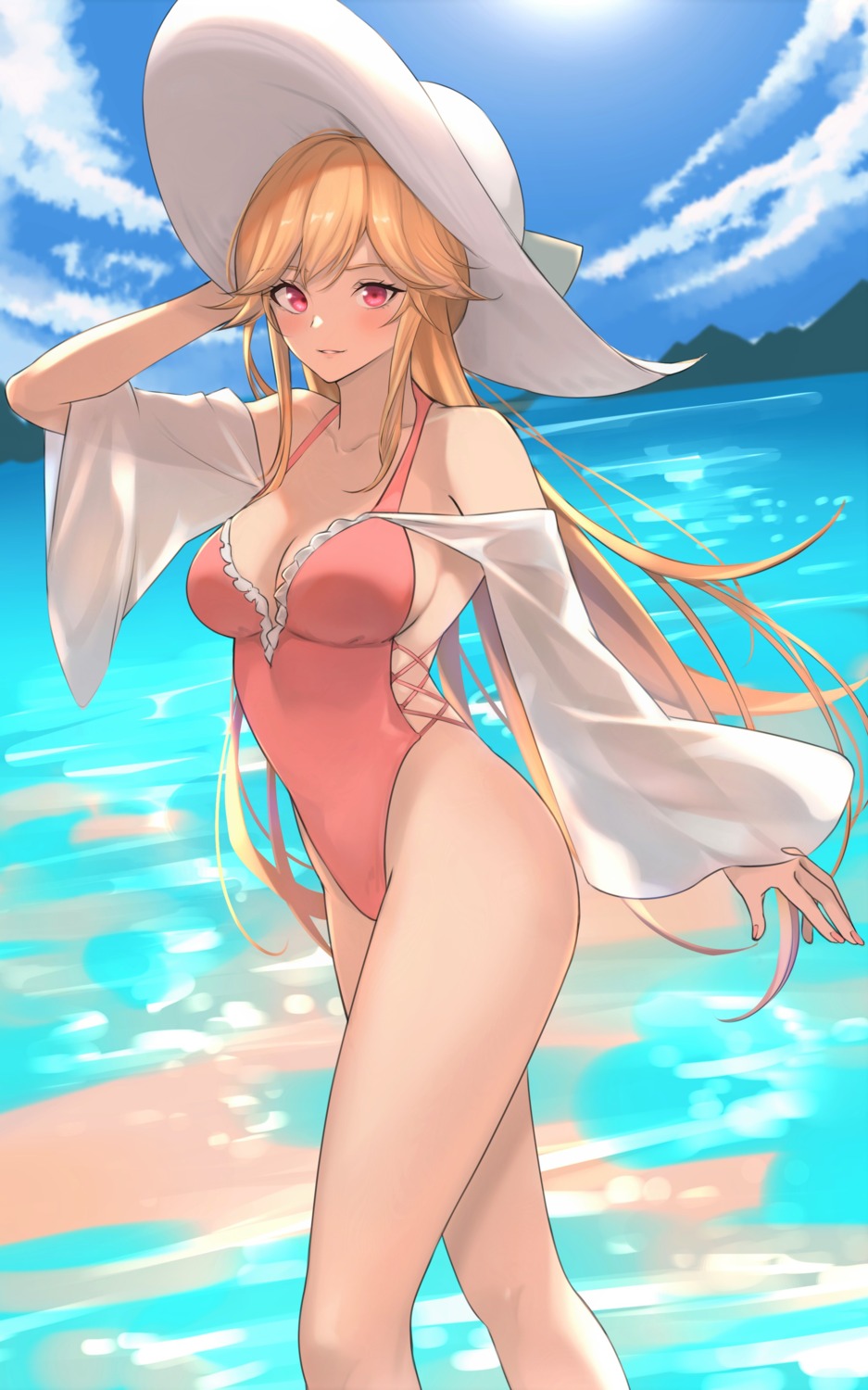azur_lane, cleavage, renzu_(lens_02), richelieu_(azur_lane), see_through, swimsuits