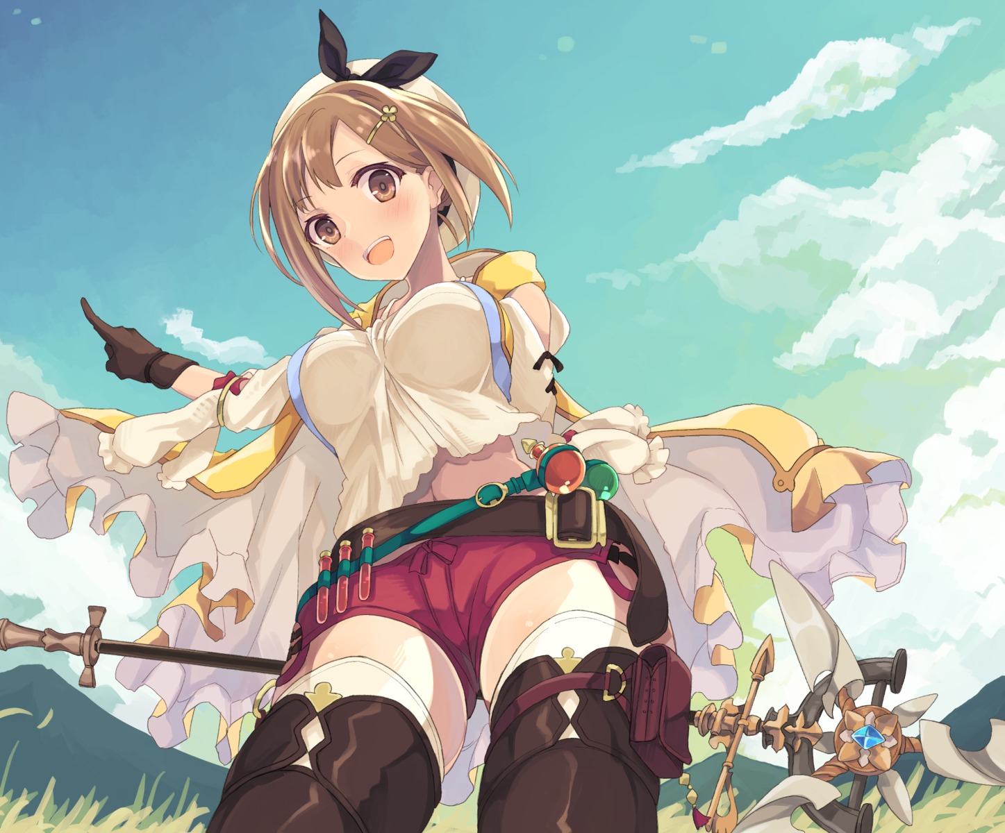 atelier, atelier_ryza, garter, reisalin_stout, shirousagi_una, thighhighs, weapon