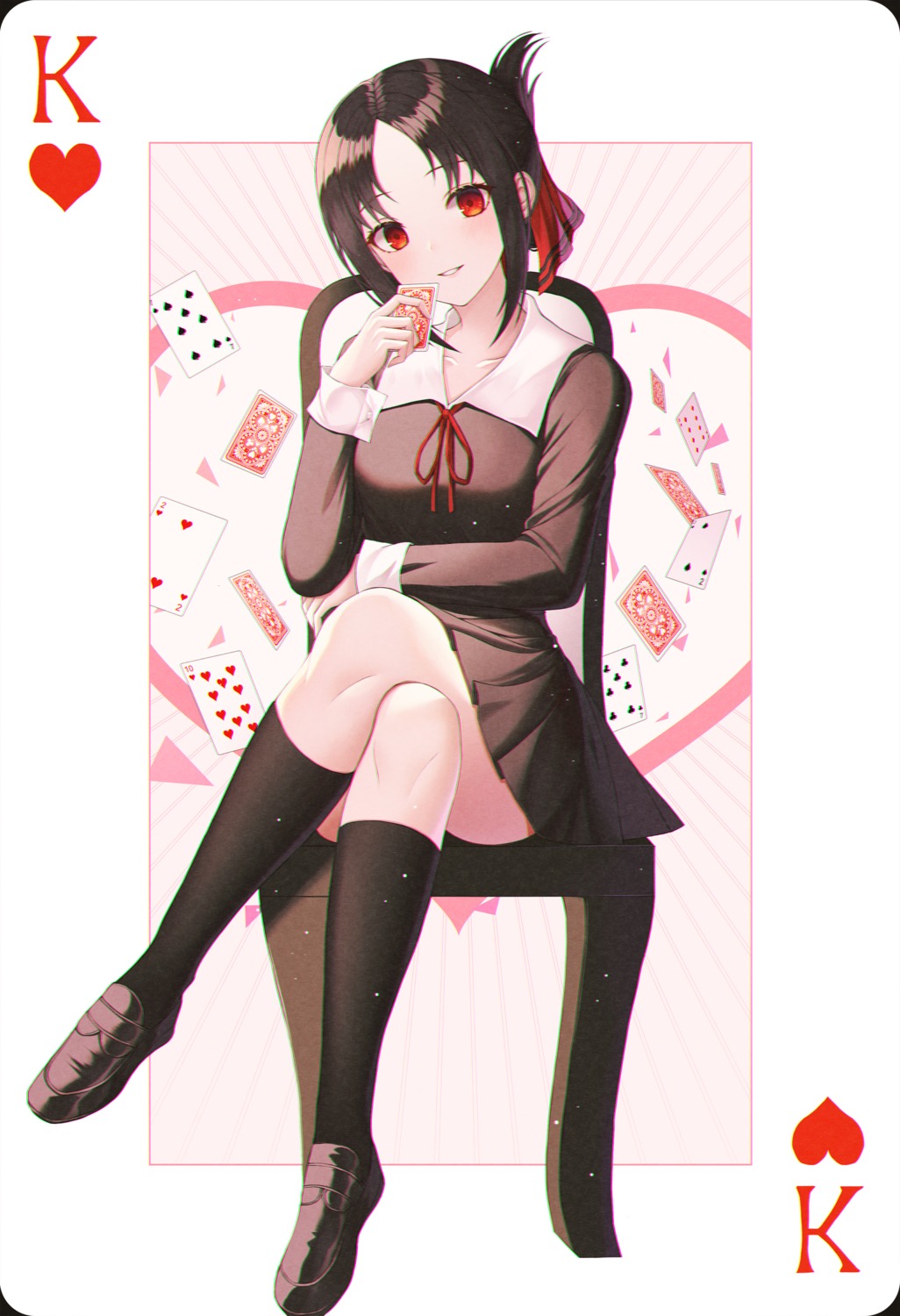 kaguya-sama_wa_kokurasetai_~tensai-tachi_no_renai_zunousen~, luc_(kor), seifuku, shinomiya_kaguya, skirt_lift