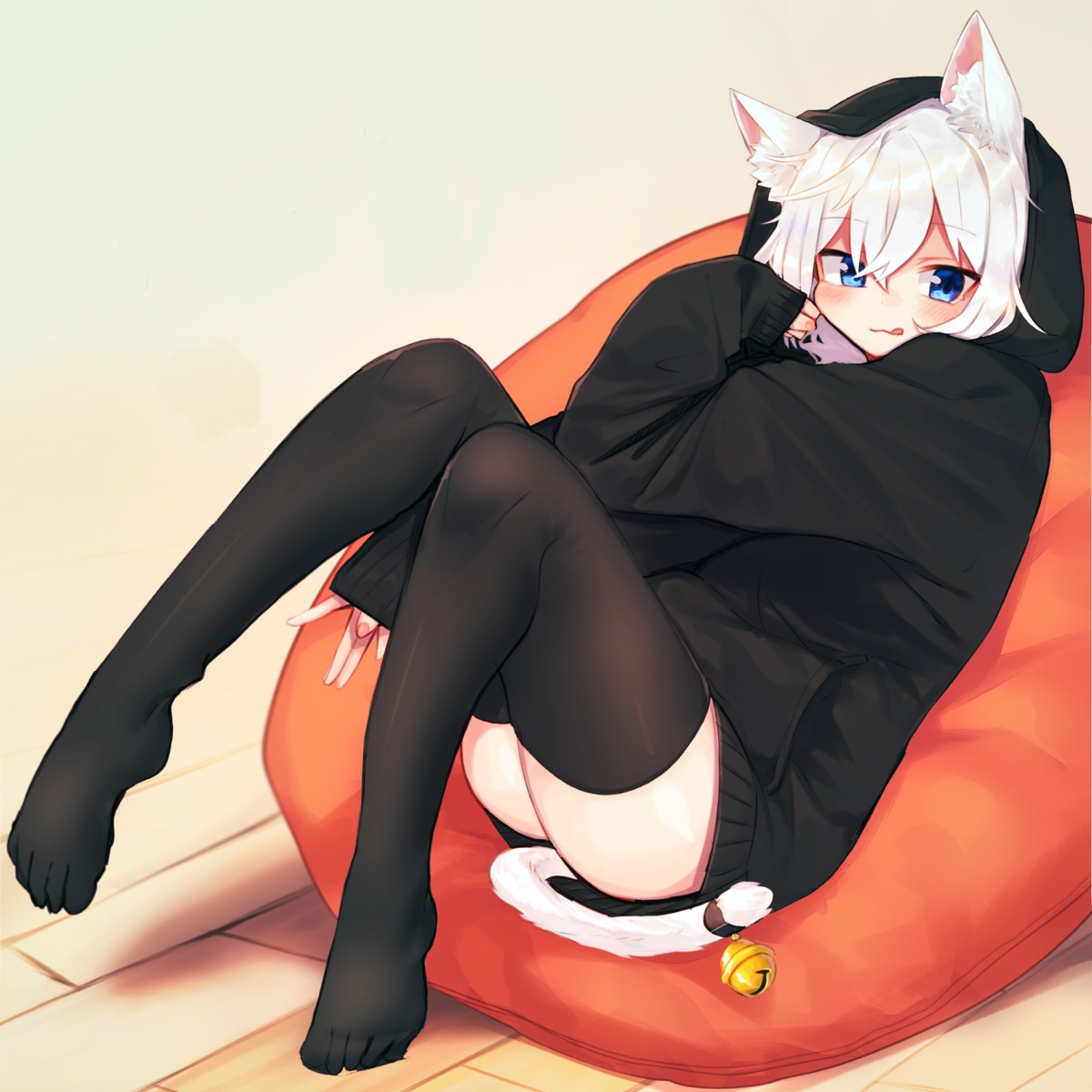 animal_ears, daifukumochi_(akaaokiiwo), feet, nekomimi, tail, thighhighs