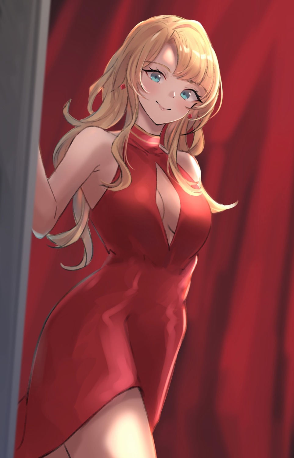 cleavage, dress, granblue_fantasy, no_bra, renzu_(lens_02), zeta_(granblue_fantasy)