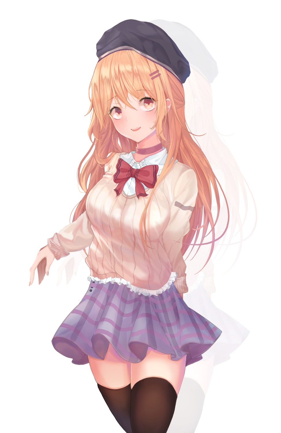 runa_(user_guwn7382), seifuku, sweater, thighhighs