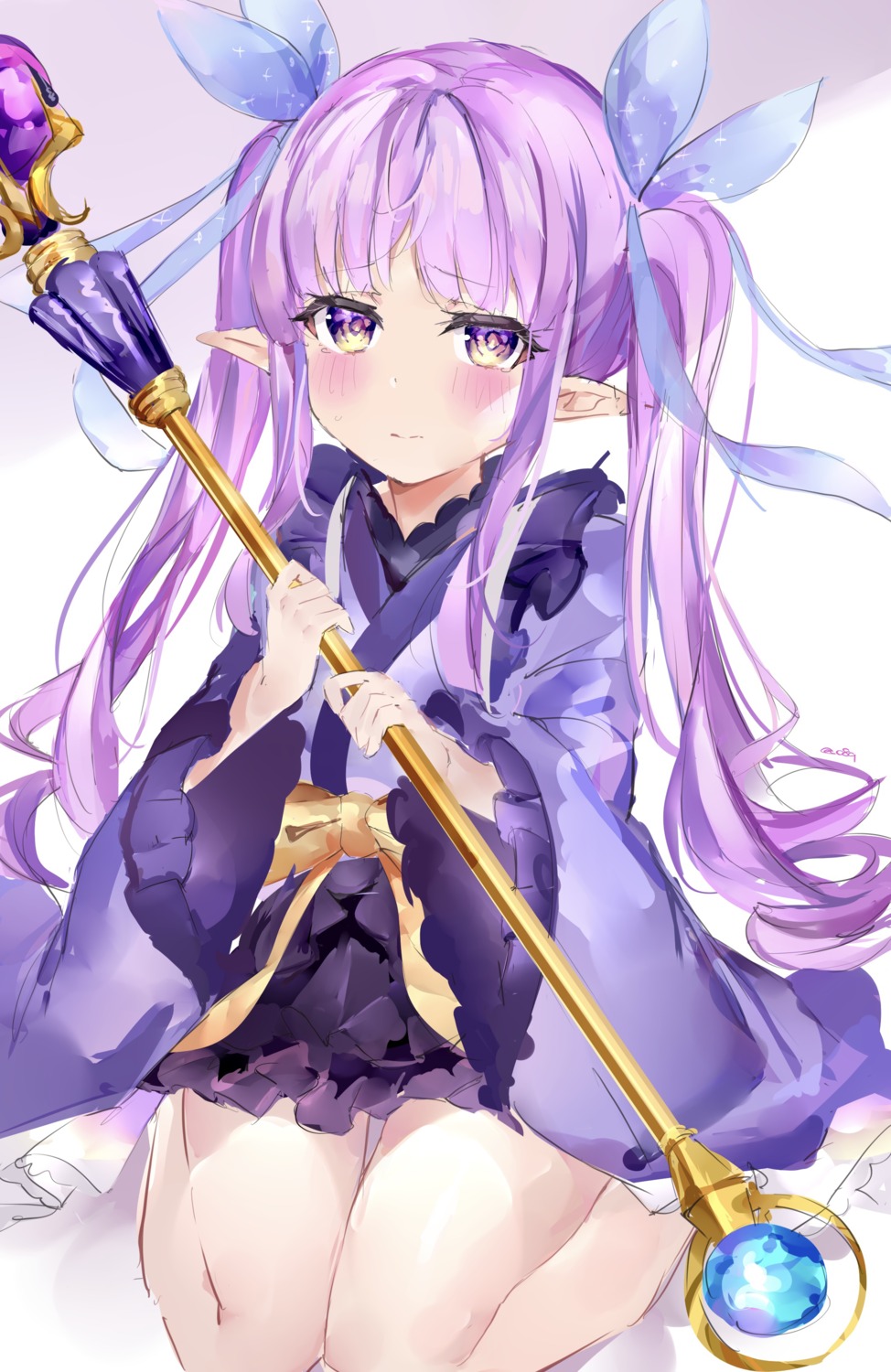 hikawa_kyouka, lolita_fashion, mile, pointy_ears, princess_connect!, princess_connect!_re:dive, sketch, wa_lolita