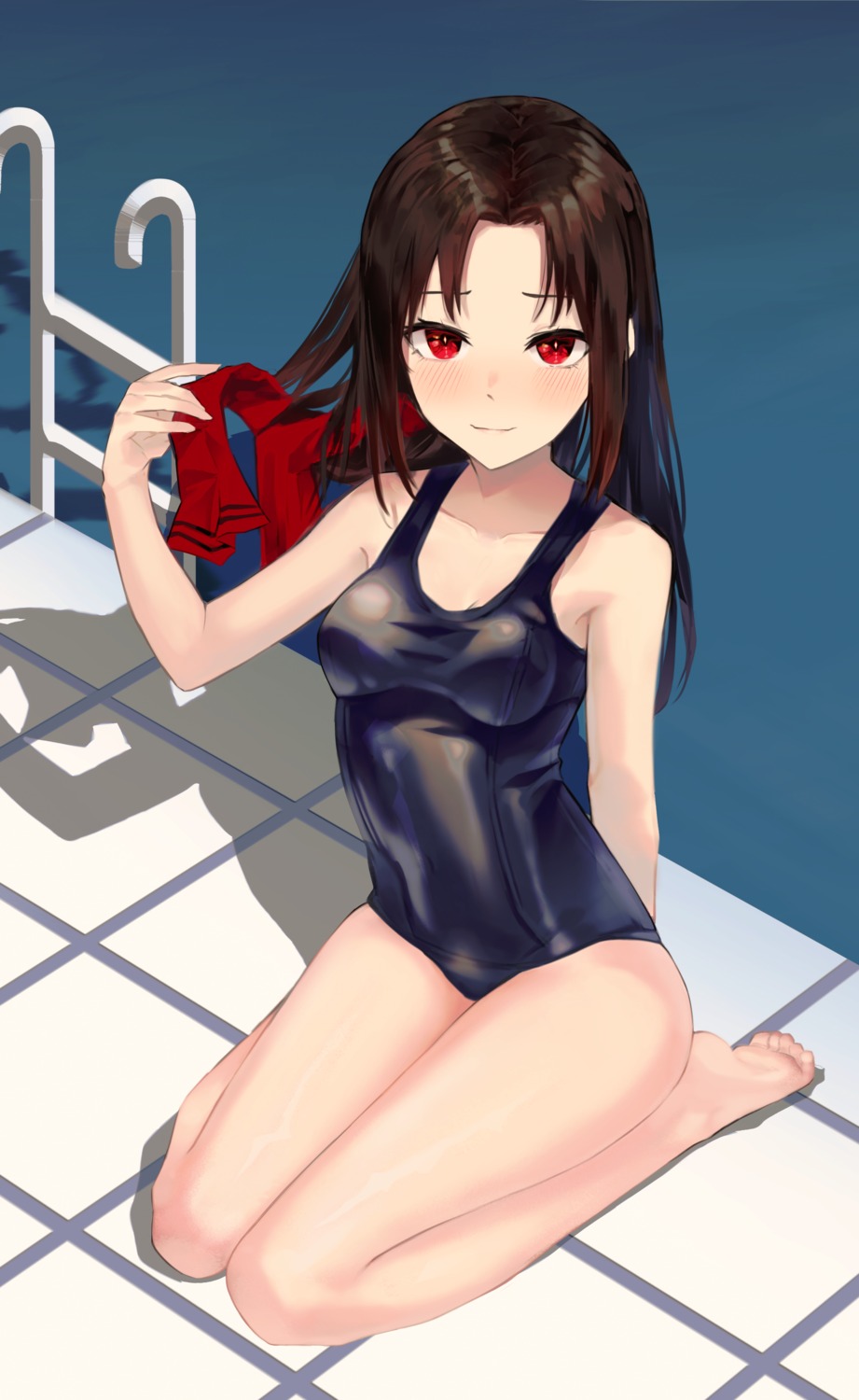 kaguya-sama_wa_kokurasetai_~tensai-tachi_no_renai_zunousen~, kanashi_kumo, school_swimsuit, shinomiya_kaguya, swimsuits