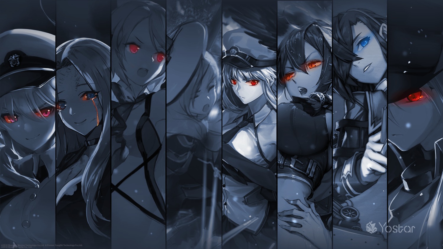 ark_royal_(azur_lane), azur_lane, bismarck_(azur_lane), bluenight, enterprise_(azur_lane), hood_(azur_lane), lexington_(azur_lane), south_dakota_(azur_lane)