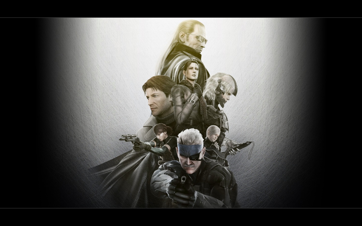 liquid_ocelot, liquid_snake, meryl_silverburgh, metal_gear, metal_gear_solid, metal_gear_solid_4, naomi_hunter, old_snake, otacon, raiden, revolver_ocelot, solid_snake, sunny, wallpaper