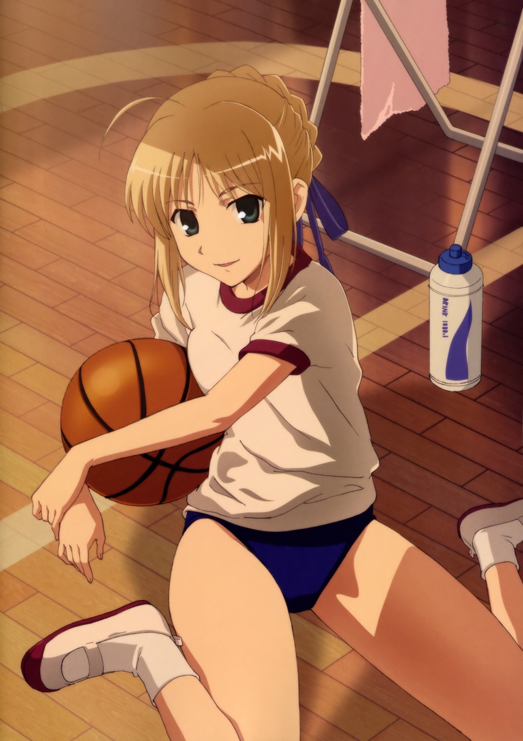 artoria_pendragon_(fate), fate/stay_night, gym_uniform, motomura_kouichi