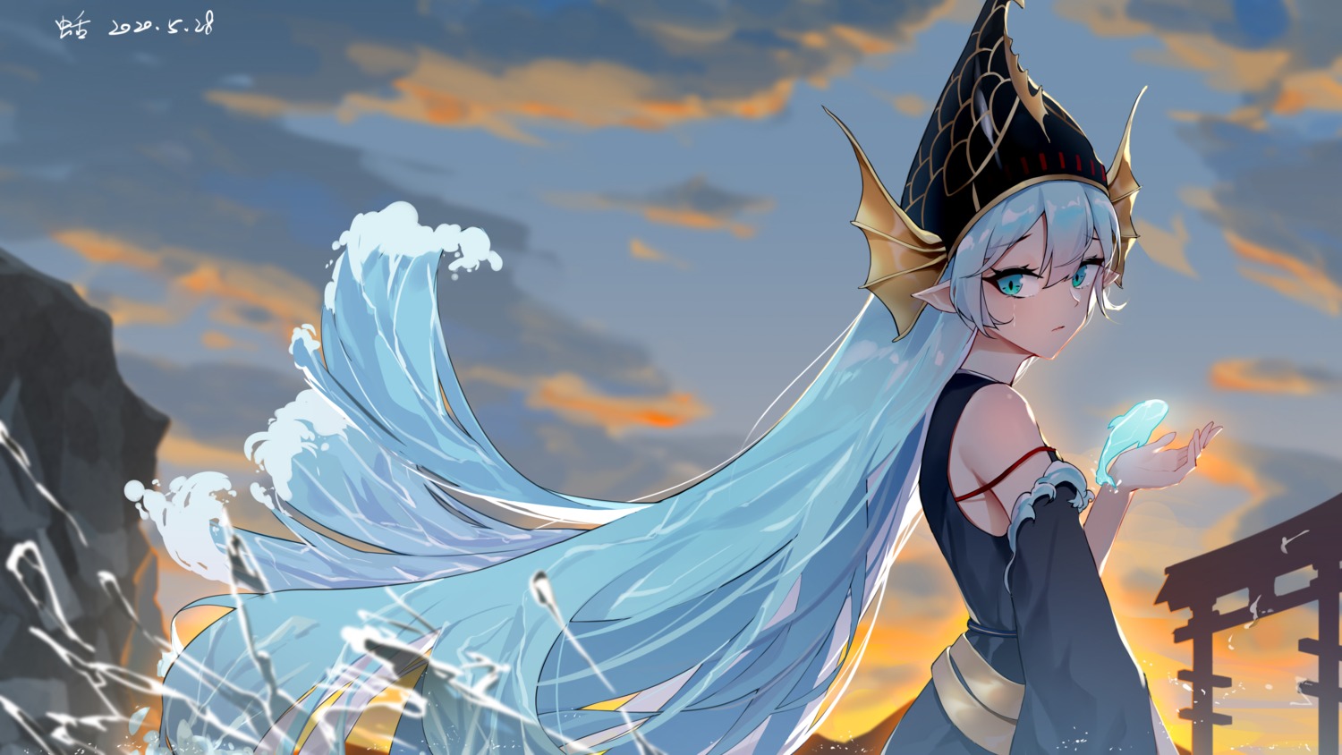 japanese_clothes, kingyo_hime_(onmyouji), kuo_(kuo114514), onmyouji, pointy_ears