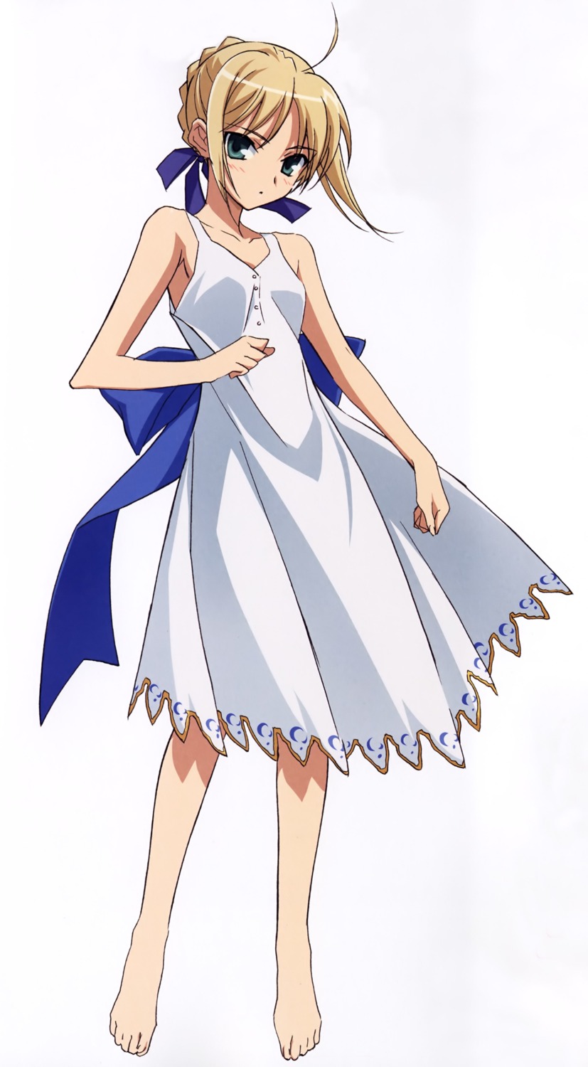 artoria_pendragon_(fate), dress, fate/stay_night, fujii_maki, summer_dress