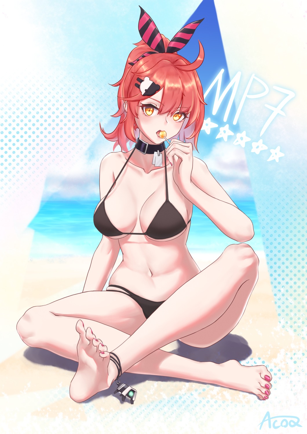 bikini, fagun_yibei, feet, girls_frontline, mp7_(girls_frontline), swimsuits