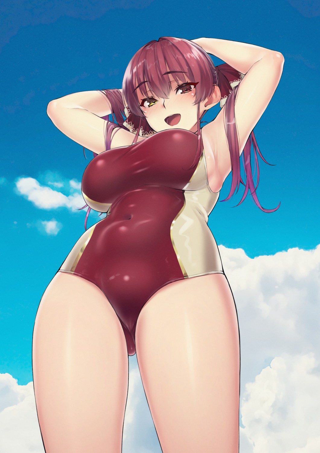 heterochromia, hololive, houshou_marine, oshiruko_(oshiruco_212048), swimsuits