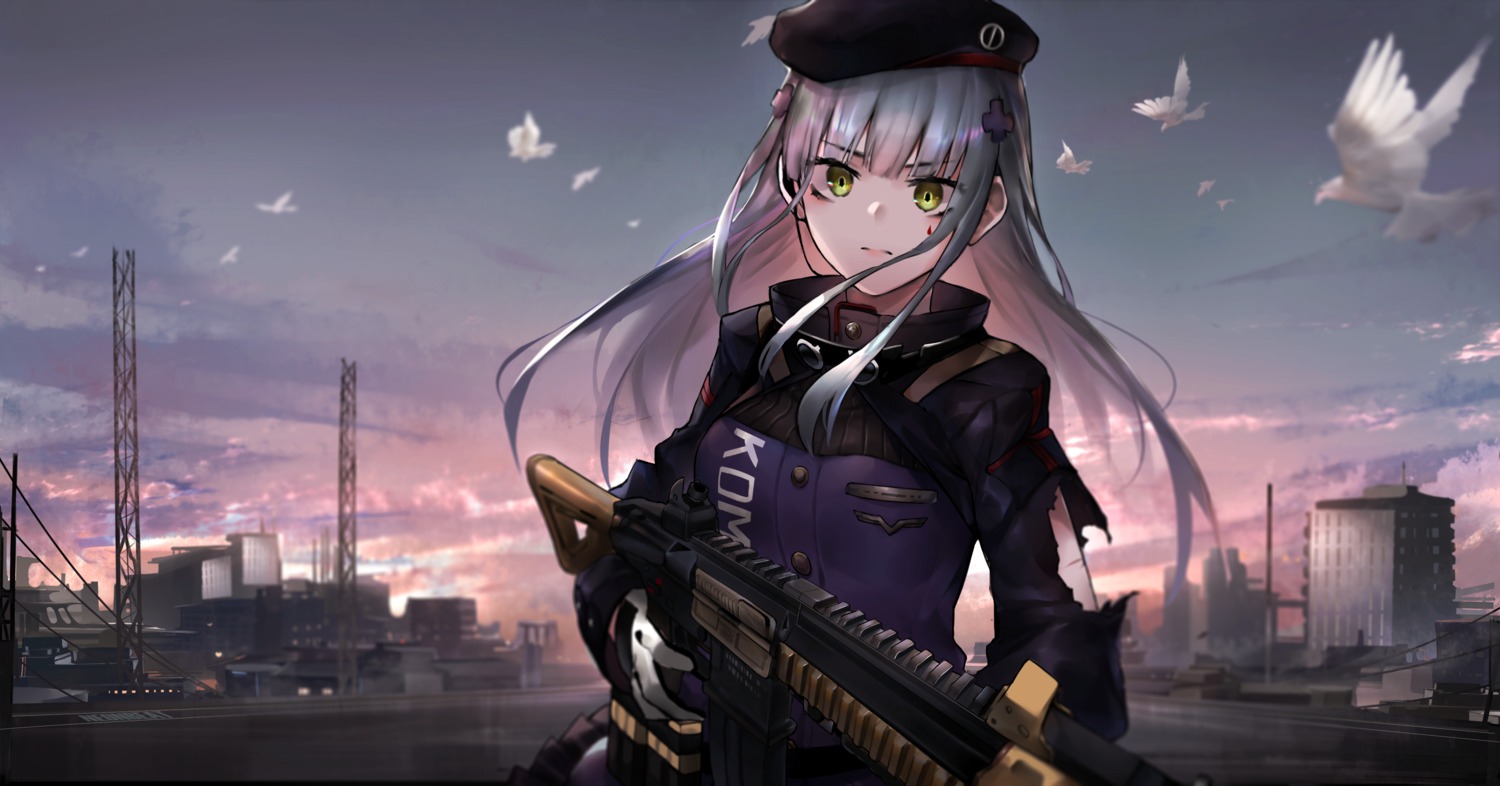 girls_frontline, gun, hk416_(girls_frontline), neonbeat, torn_clothes, uniform