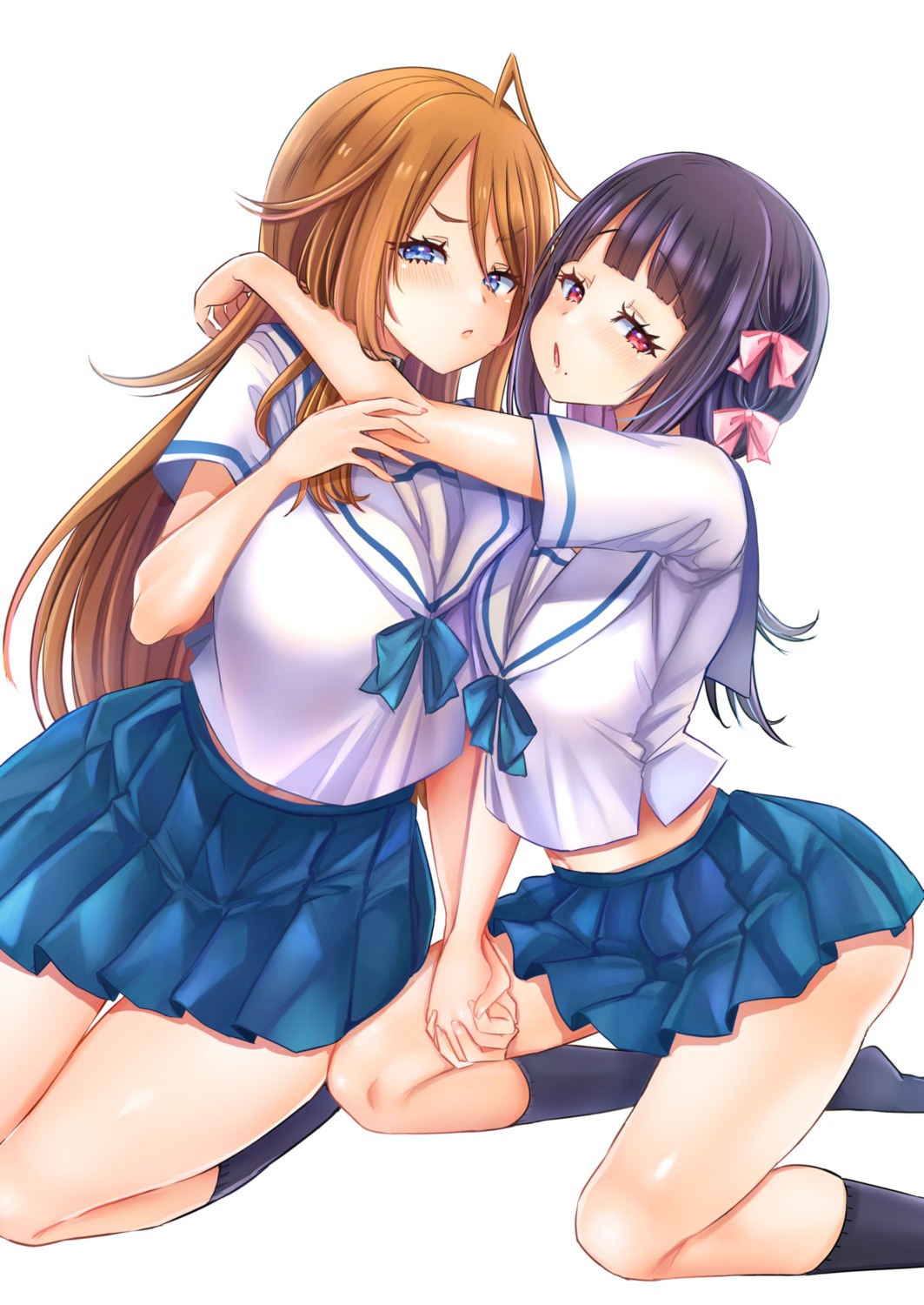 digital_version, kamiya_zuzu, seifuku, symmetrical_docking, yuri