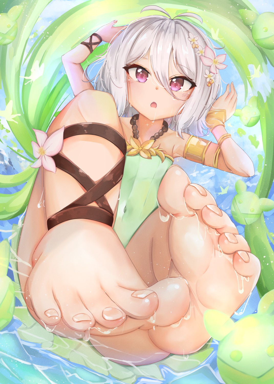 feet, kokkoro, minertime, princess_connect!, princess_connect!_re:dive, swimsuits, wet