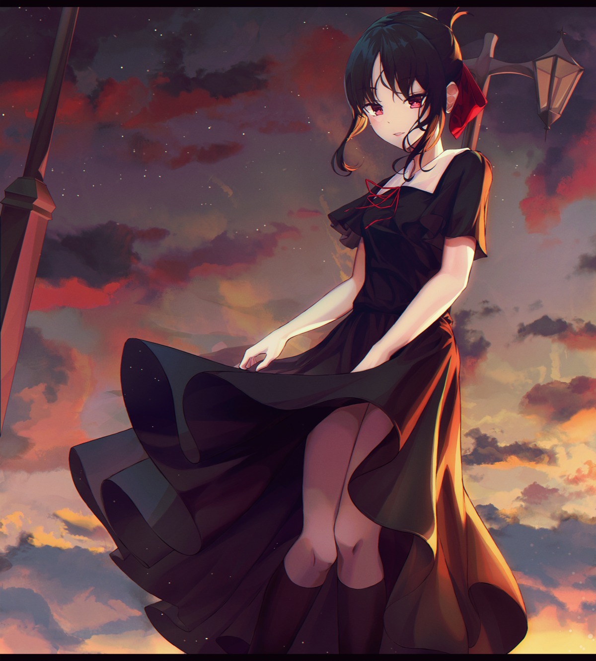 kaguya-sama_wa_kokurasetai_~tensai-tachi_no_renai_zunousen~, seifuku, shinomiya_kaguya, skirt_lift, xeonomi