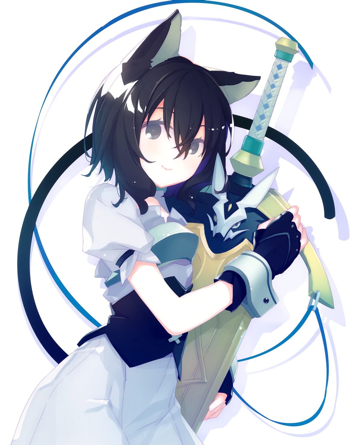 animal_ears, armor, fran_(tenken), nekomimi, ruroo, shishou_(tenken), sword, tail