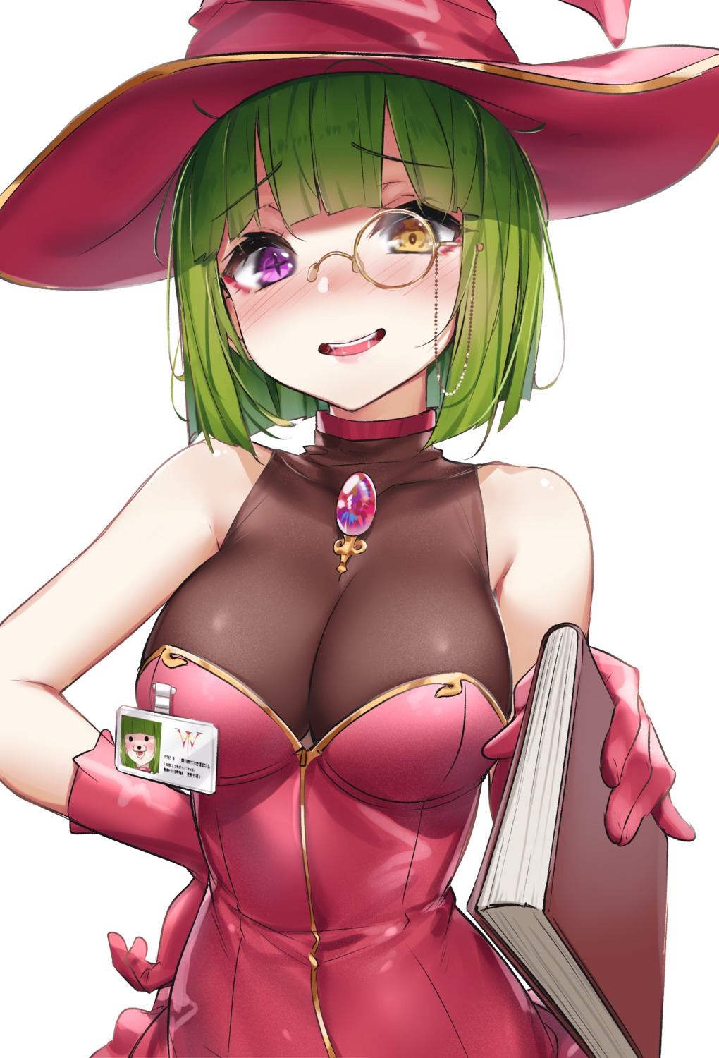 heterochromia, megane, no_bra, see_through, wet_elephant, witch