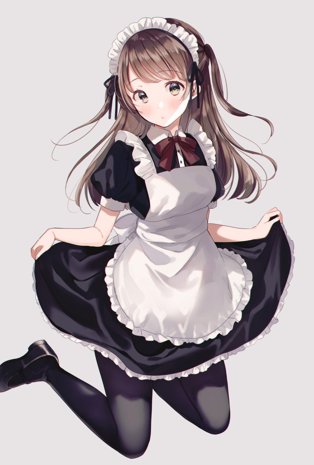 hanako151, maid, pantyhose, skirt_lift