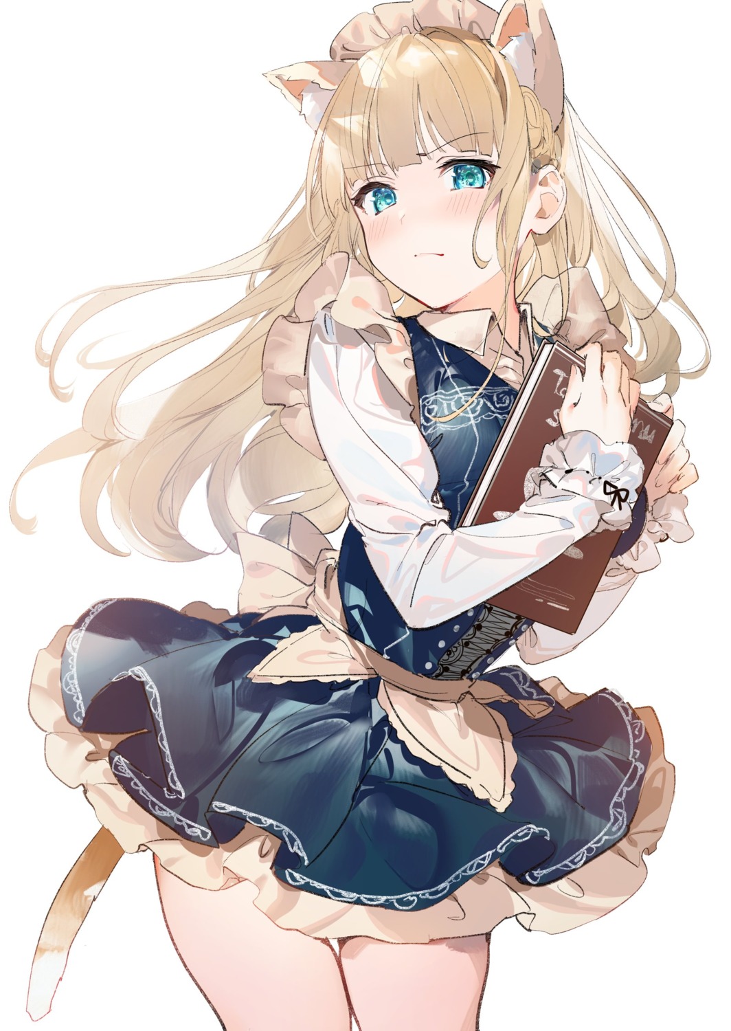 animal_ears, charlotte_arisaka_anderson, maid, nekomimi, tail, tantei_wa_mou_shindeiru., umibouzu, waitress