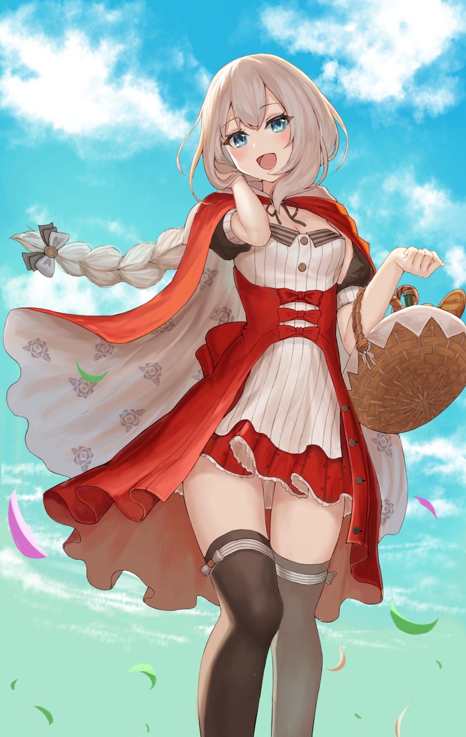 cleavage, dress, fate/grand_order, hoshibudou, marie_antoinette_(fate), thighhighs