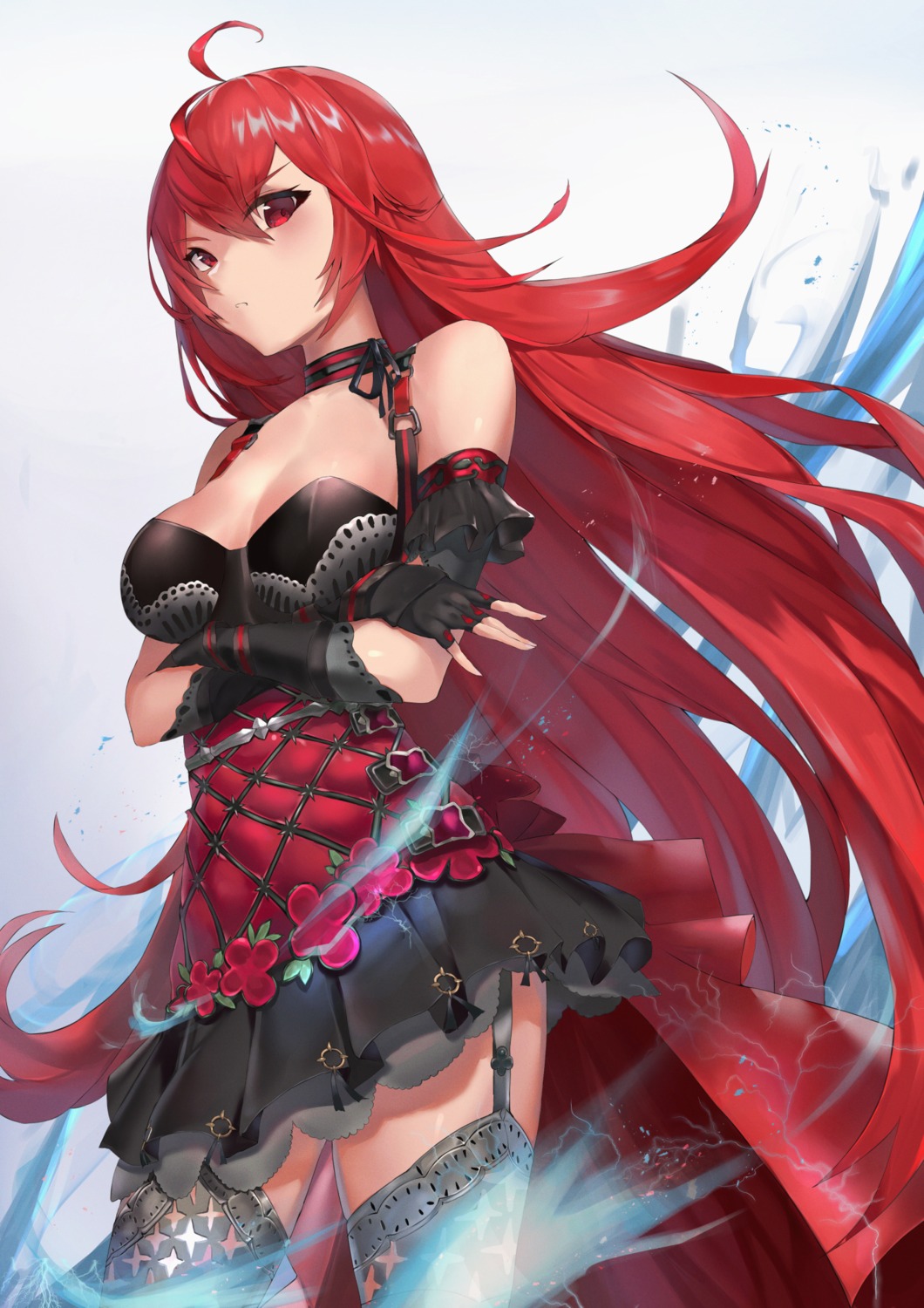 cleavage, code:_dragon_blood, no_bra, ritta_(abmnoworld), see_through, stockings, thighhighs