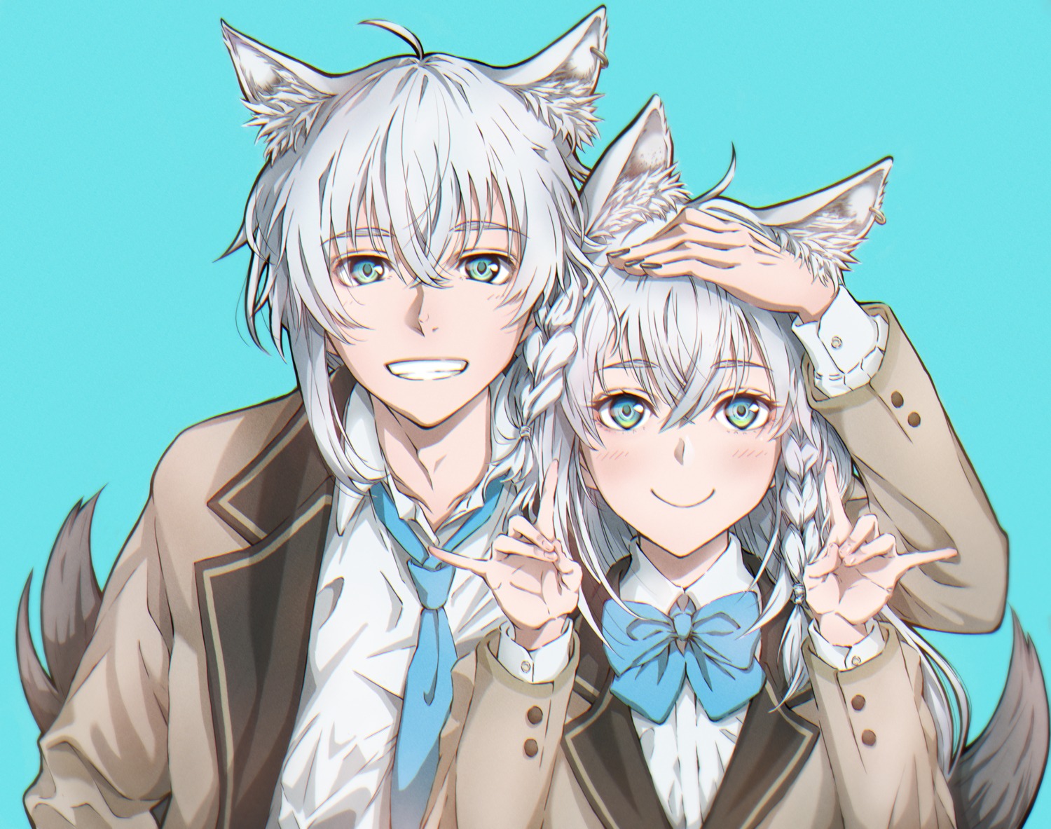 animal_ears, genderswap, hajime_wataru, hololive, hololive_gamers, kitsune, seifuku, shirakami_fubuki, tail
