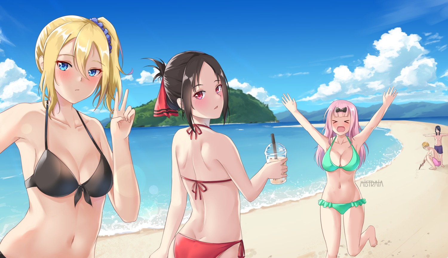 ass, bikini, cleavage, fujiwara_chika, hayasaka_ai, ishigami_yuu, kaguya-sama_wa_kokurasetai_~tensai-tachi_no_renai_zunousen~, mistraia