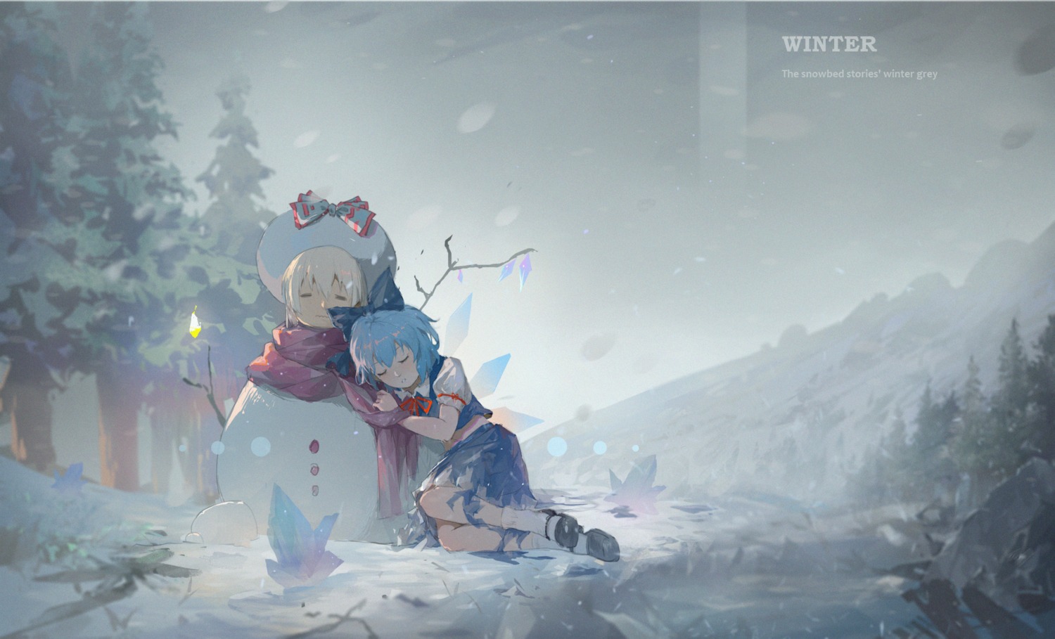 cirno, torn_clothes, touhou, wings, zzz_(orchid-dale)
