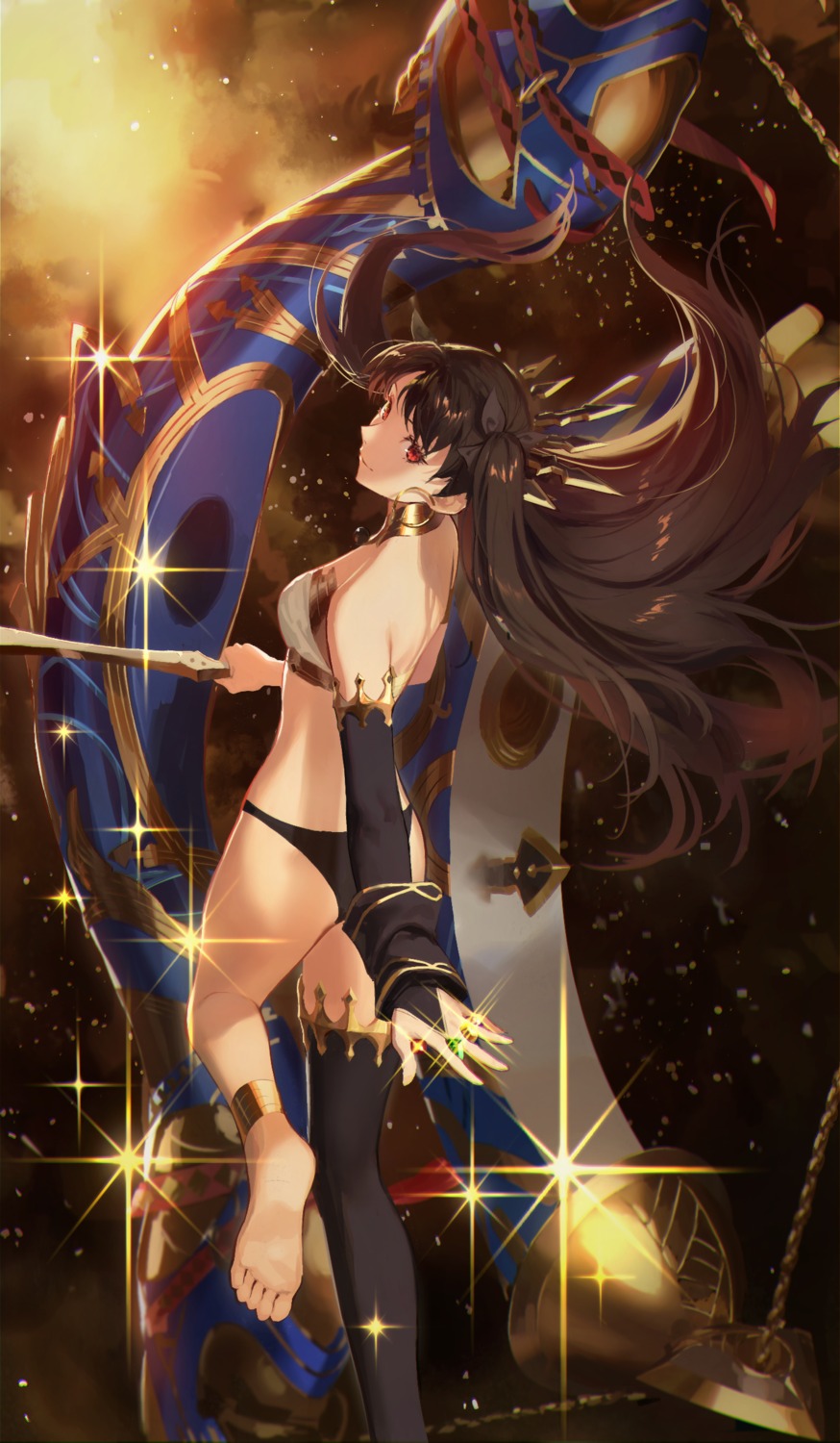 ass, bikini_armor, fate/grand_order, ishtar_(fate), thighhighs, weapon, zonotaida