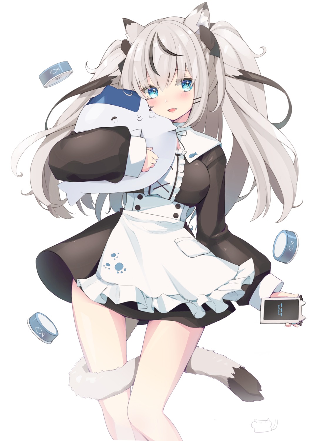 animal_ears, hinatsuki_mofu, maid, mofu_channel, nekomimi, retoriro, tail