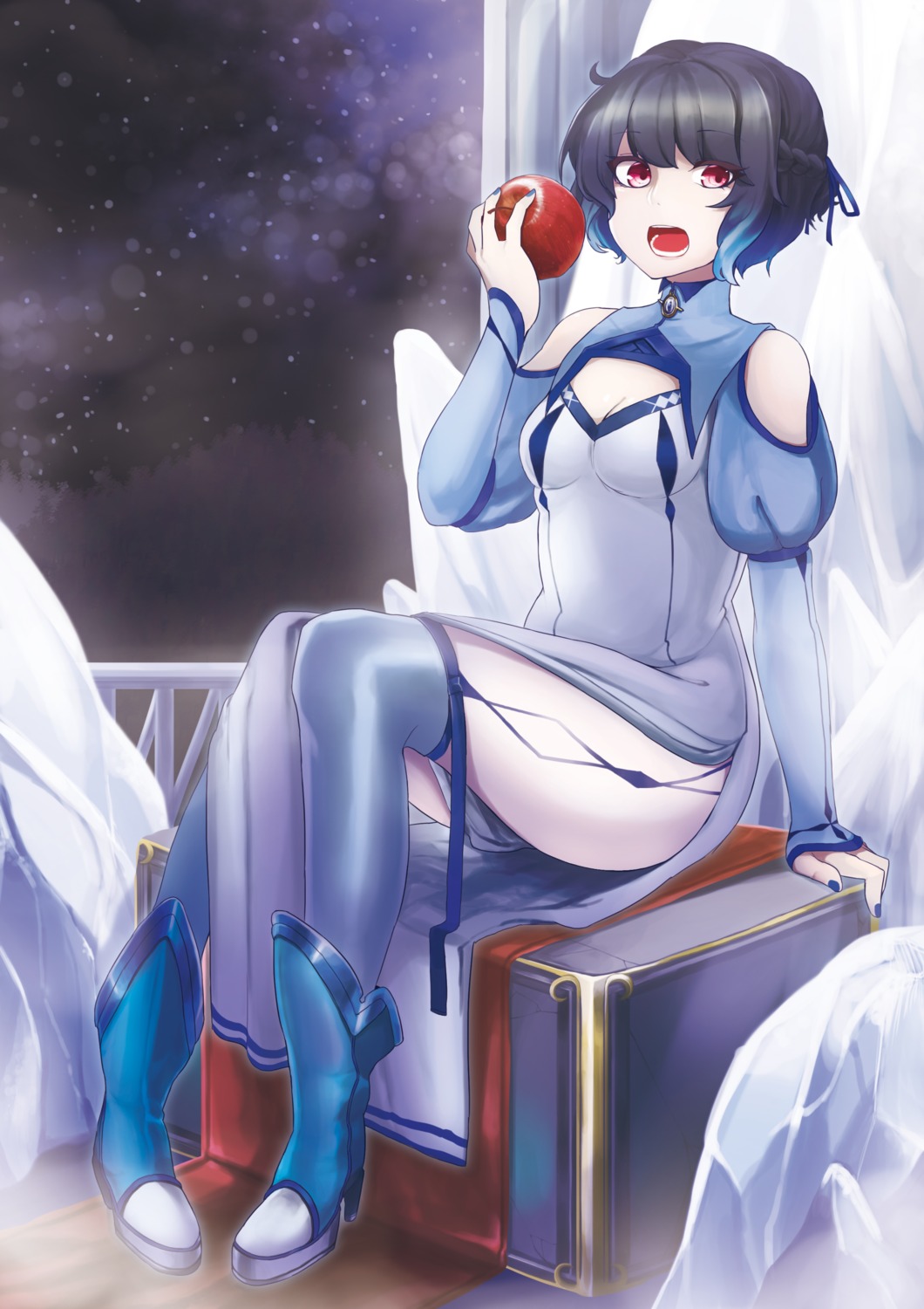 baniran_dorosu, chinadress, cleavage, heels, skirt_lift, thighhighs