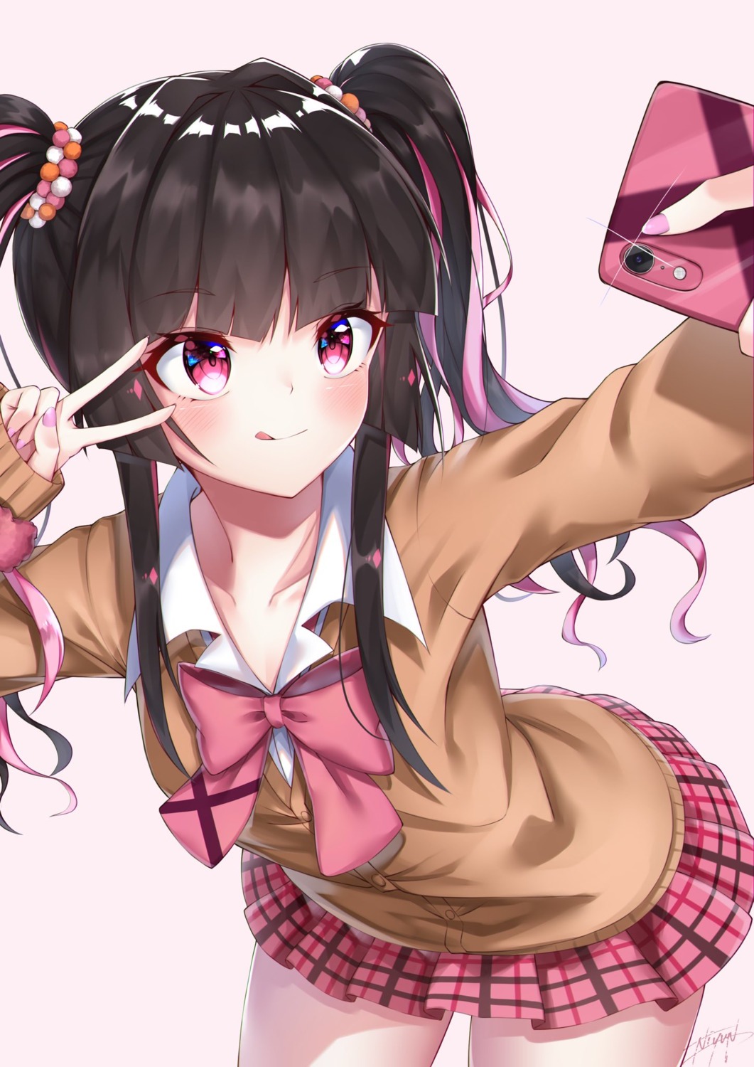 cleavage, niyun_(n_niyu), seifuku, senki_zesshou_symphogear, sweater, tsukuyomi_shirabe