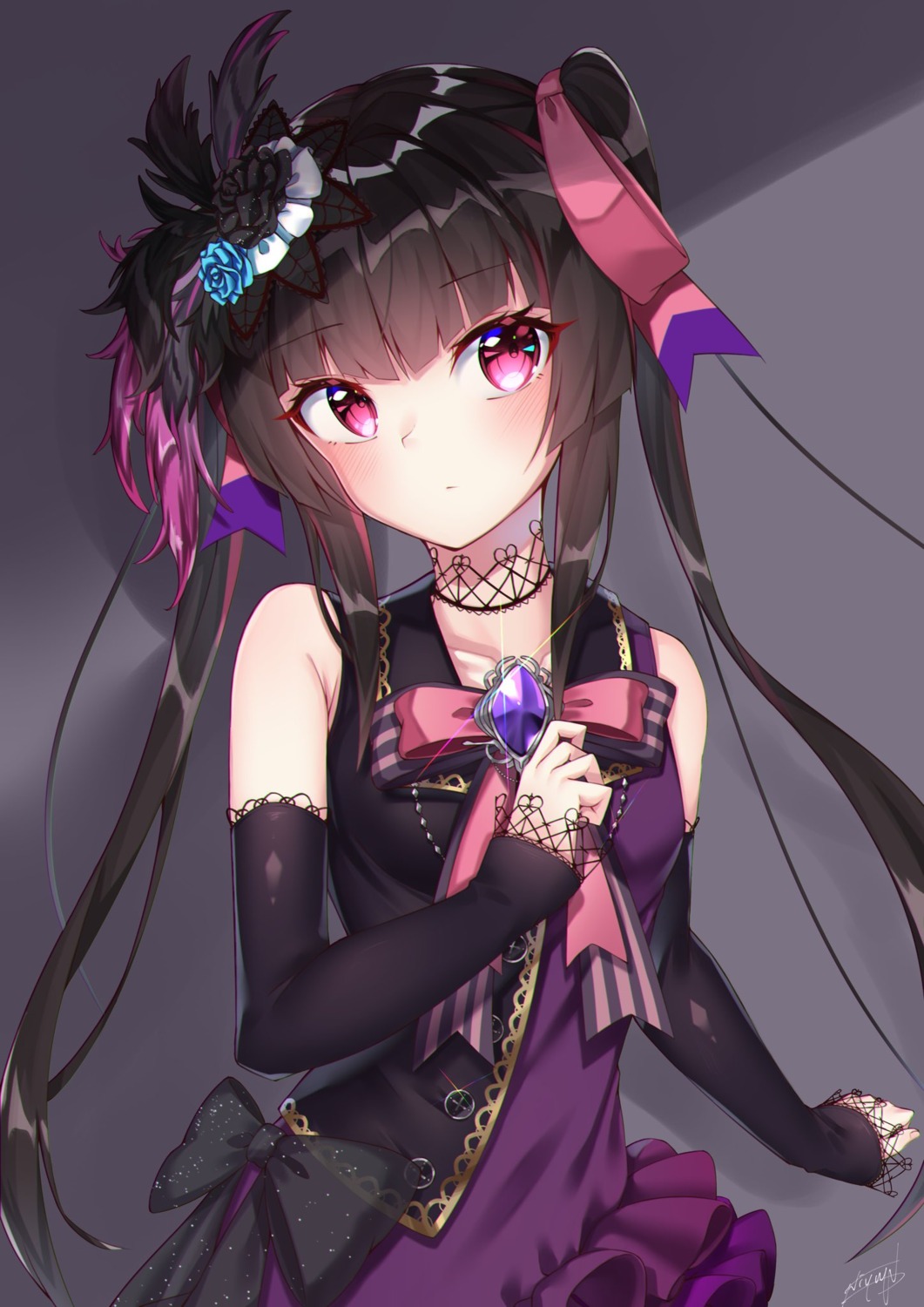 breast_hold, gothic_lolita, lolita_fashion, niyun_(n_niyu), senki_zesshou_symphogear, tsukuyomi_shirabe