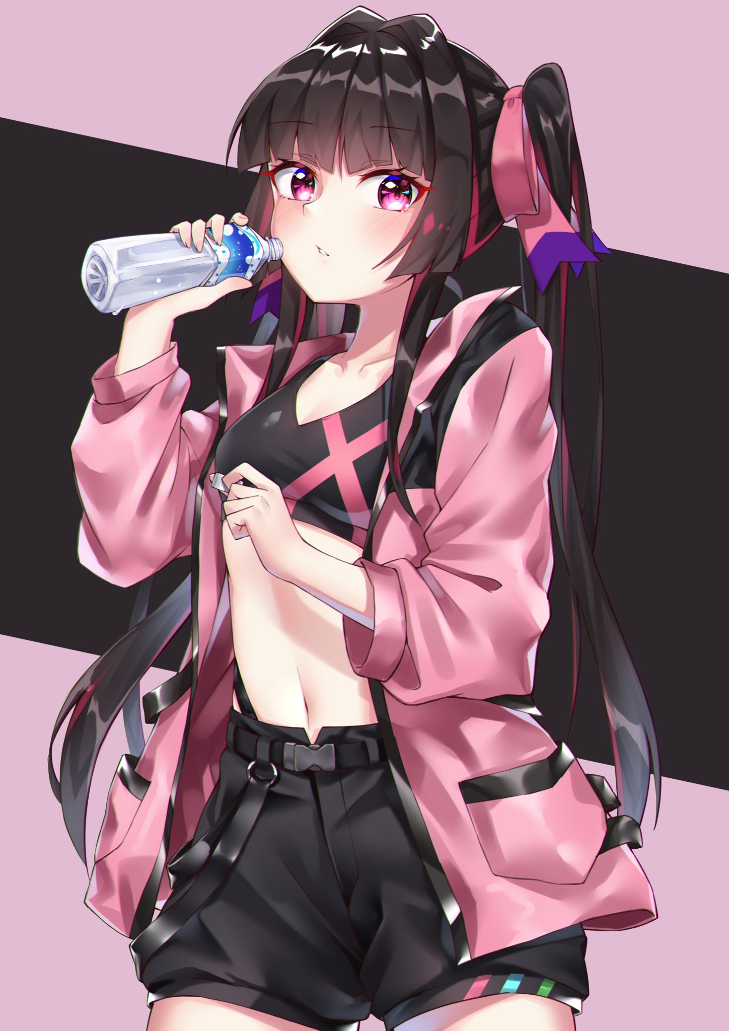 bra, cleavage, niyun_(n_niyu), open_shirt, senki_zesshou_symphogear, tsukuyomi_shirabe