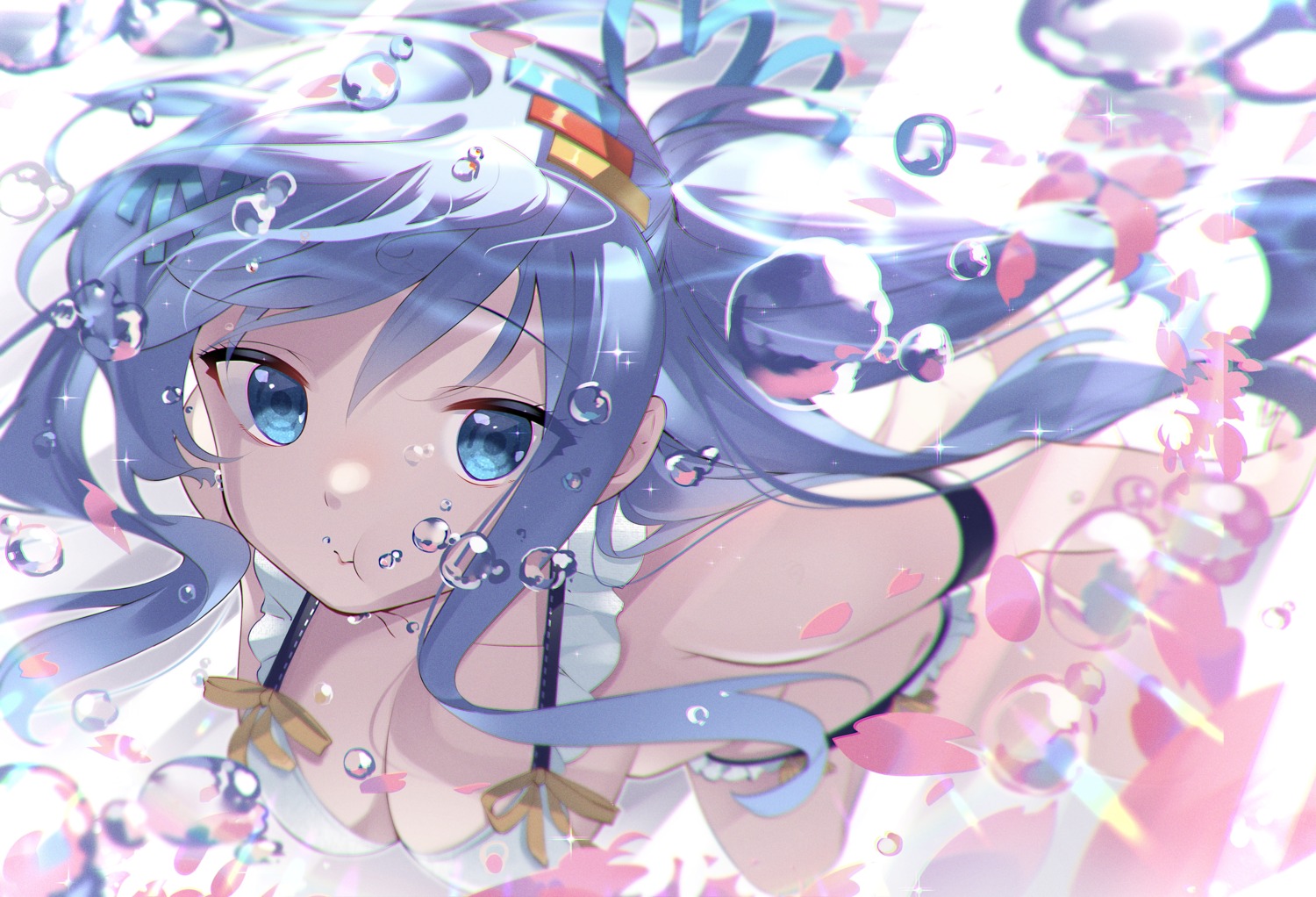 bikini, emori_miku, emori_miku_project, konakona0307, swimsuits, wet