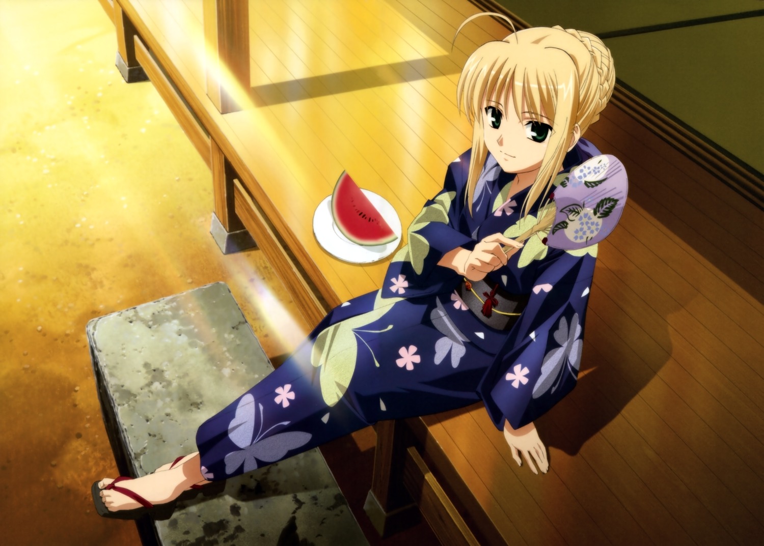 artoria_pendragon_(fate), fate/stay_night, ishino_satoshi, yukata