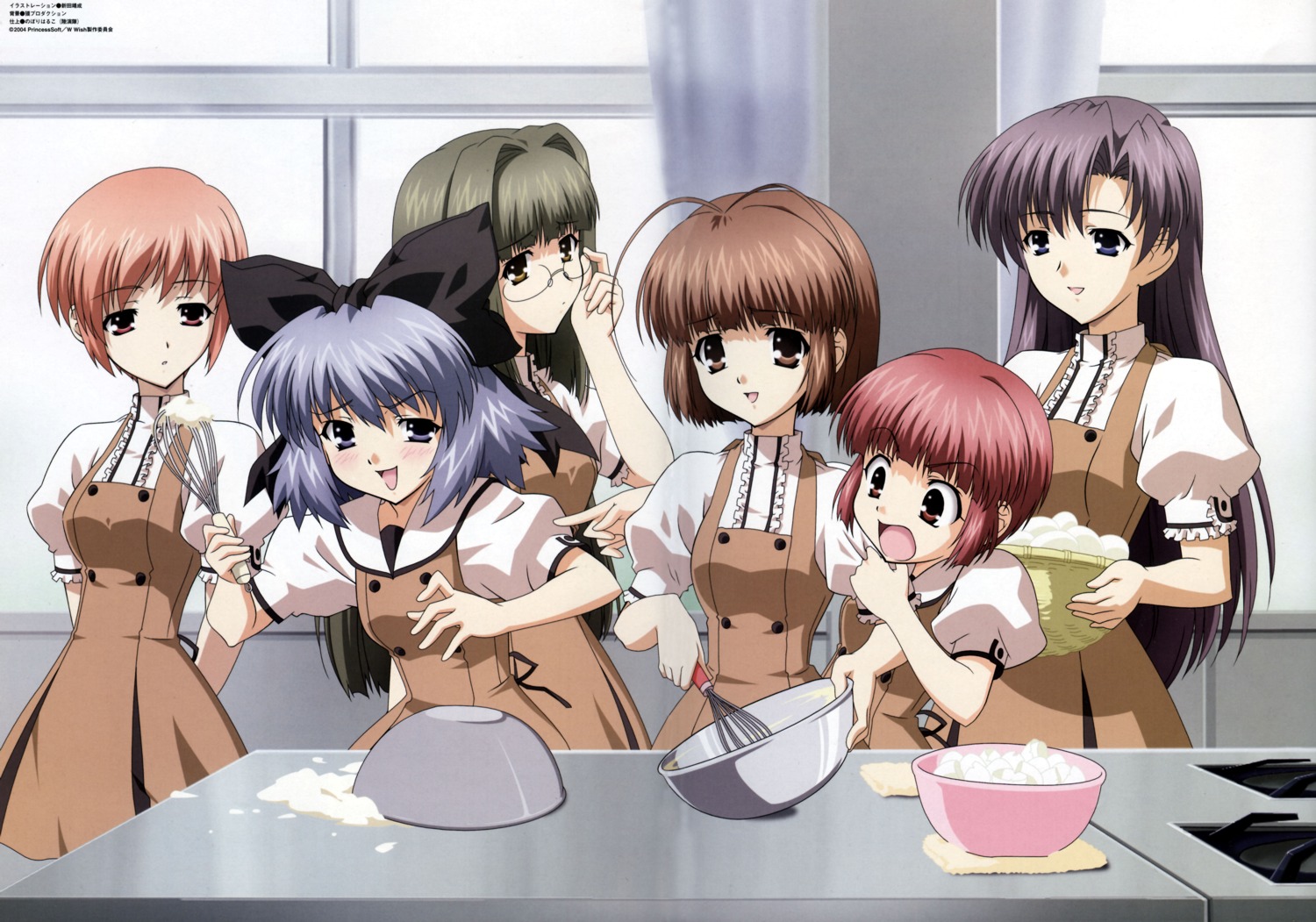 dress, fujie_sana, iida_akino, inohara_haruhi, kishida_tomo, megane, nitta_yasunari, ootori_tsubasa, seifuku, touno_senna, w-wish
