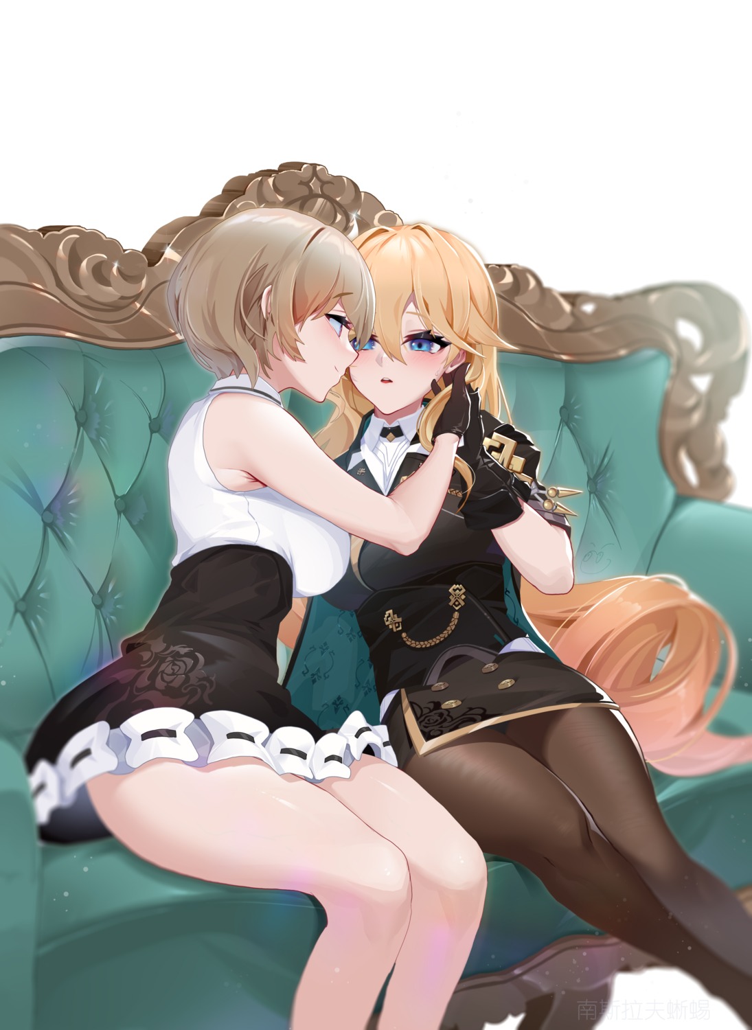 benghuai_xueyuan, bianka_durandal_ataegina, honkai_impact, pantyhose, rita_rossweisse, uniform, wucanming, yuri