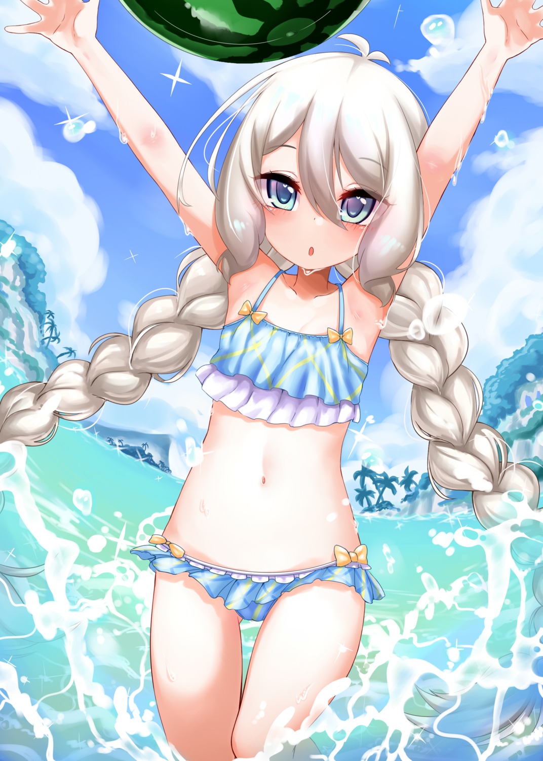 bikini, kaede_haya_(lo0831lo), kokkoro, natsume_kokoro, princess_connect!, princess_connect!_re:dive, swimsuits, wet