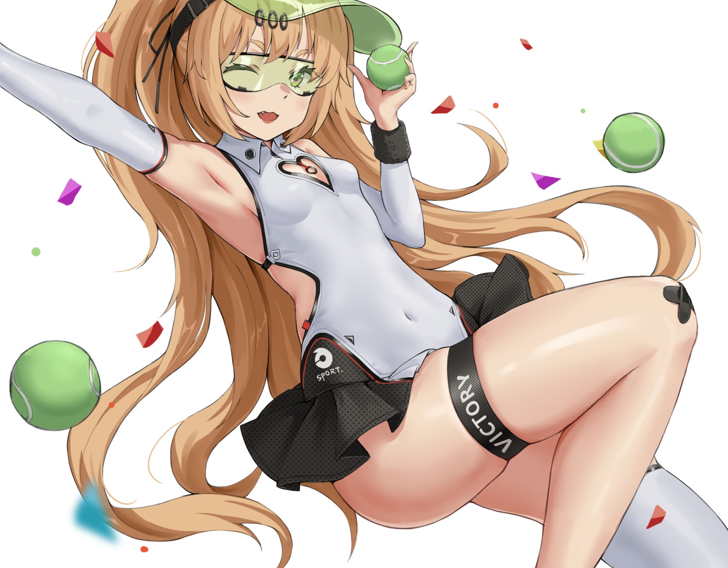 azur_lane, bache_(azur_lane), cleavage, dress, garter, qianqiu_wanxia, skirt_lift, tennis