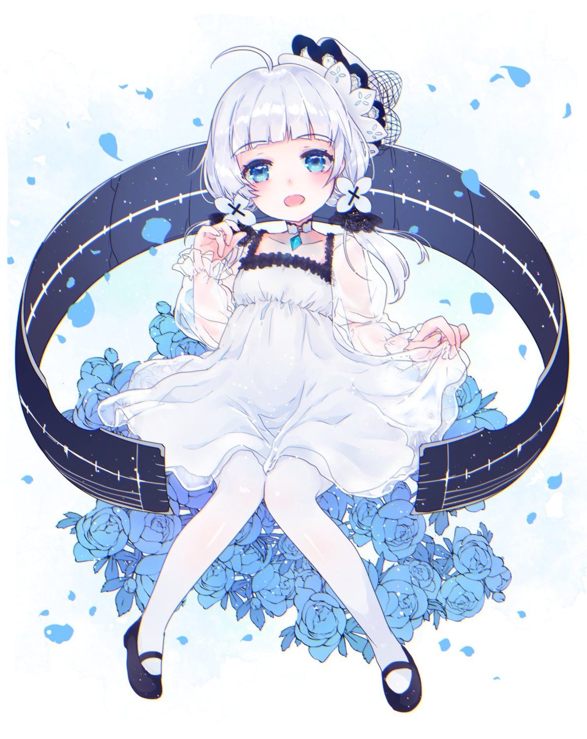 azur_lane, dress, illustrious_(azur_lane), little_illustrious_(azur_lane), pantyhose, see_through, shichijou_natori, skirt_lift